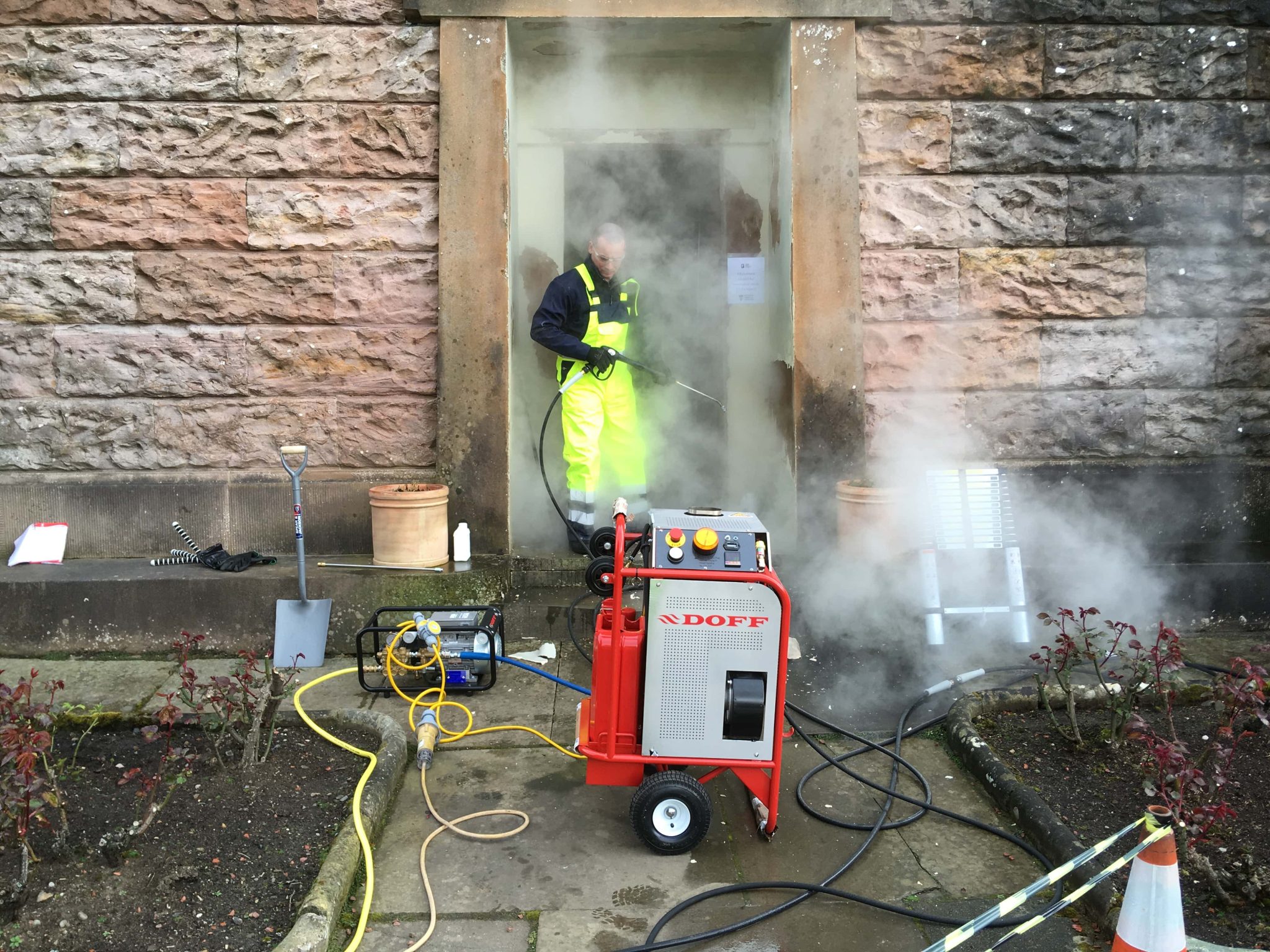 Professional DOFF steam cleaning system for heritage buildings in Newtownabbey
